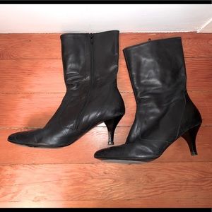J. Crew ankle boots kitty slim heel black leather